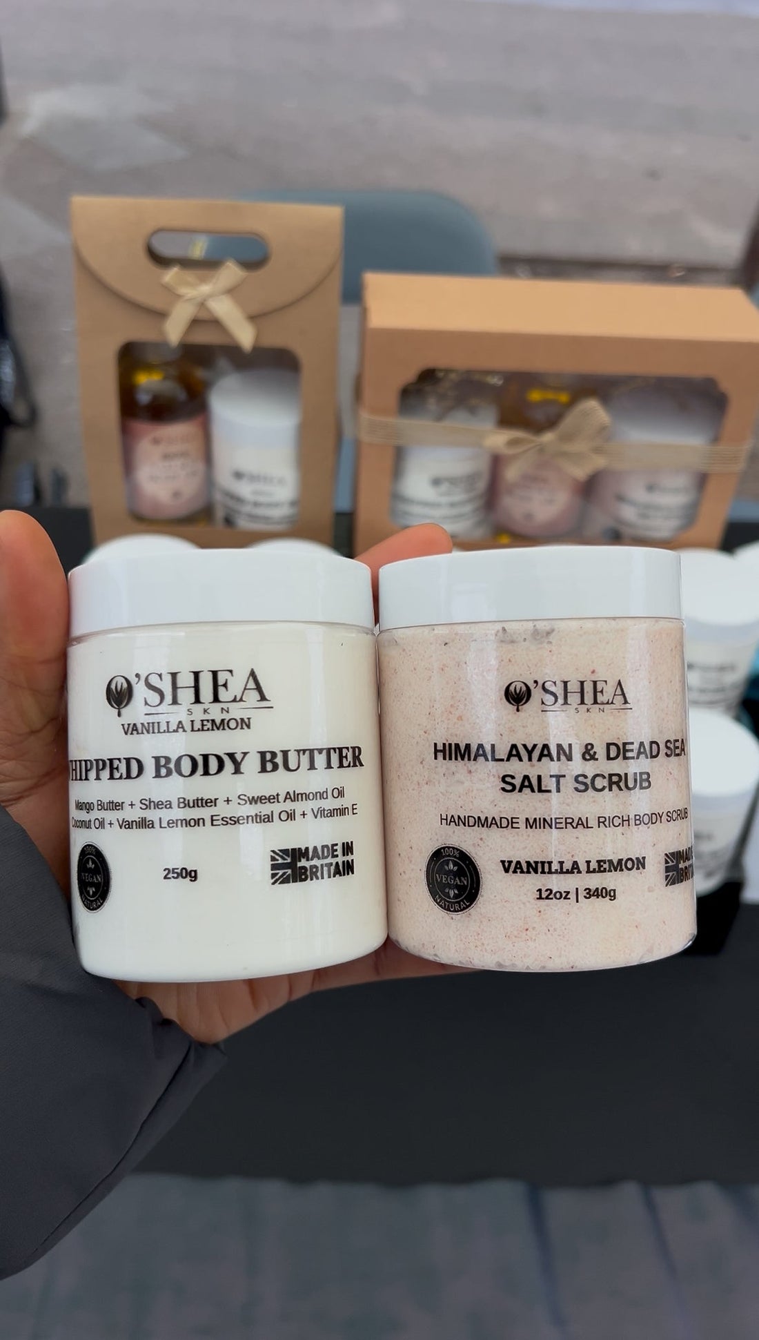 Natural vegan body butter with shea butter for dry and sensitive skin