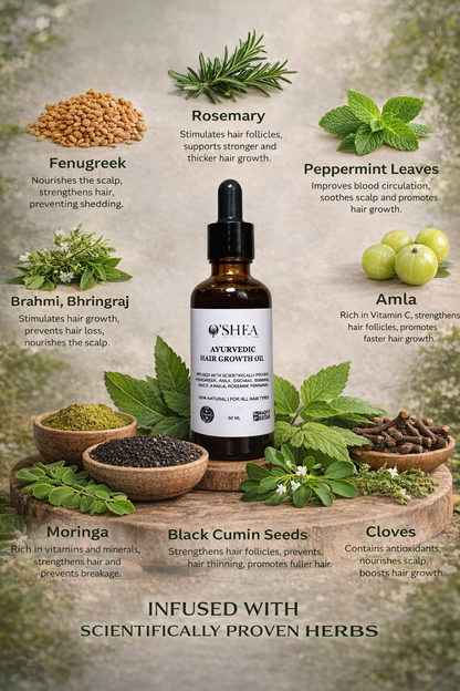 O’SHEA SKN Ayurvedic Hair & Scalp Oil – For Healthy-Looking Hair Growth [Enriched with Natural Oils]